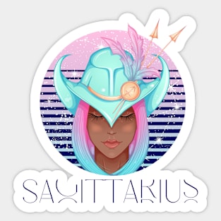 Sagittarius Zodiac Sign | Circle Beautiful Girl Sticker